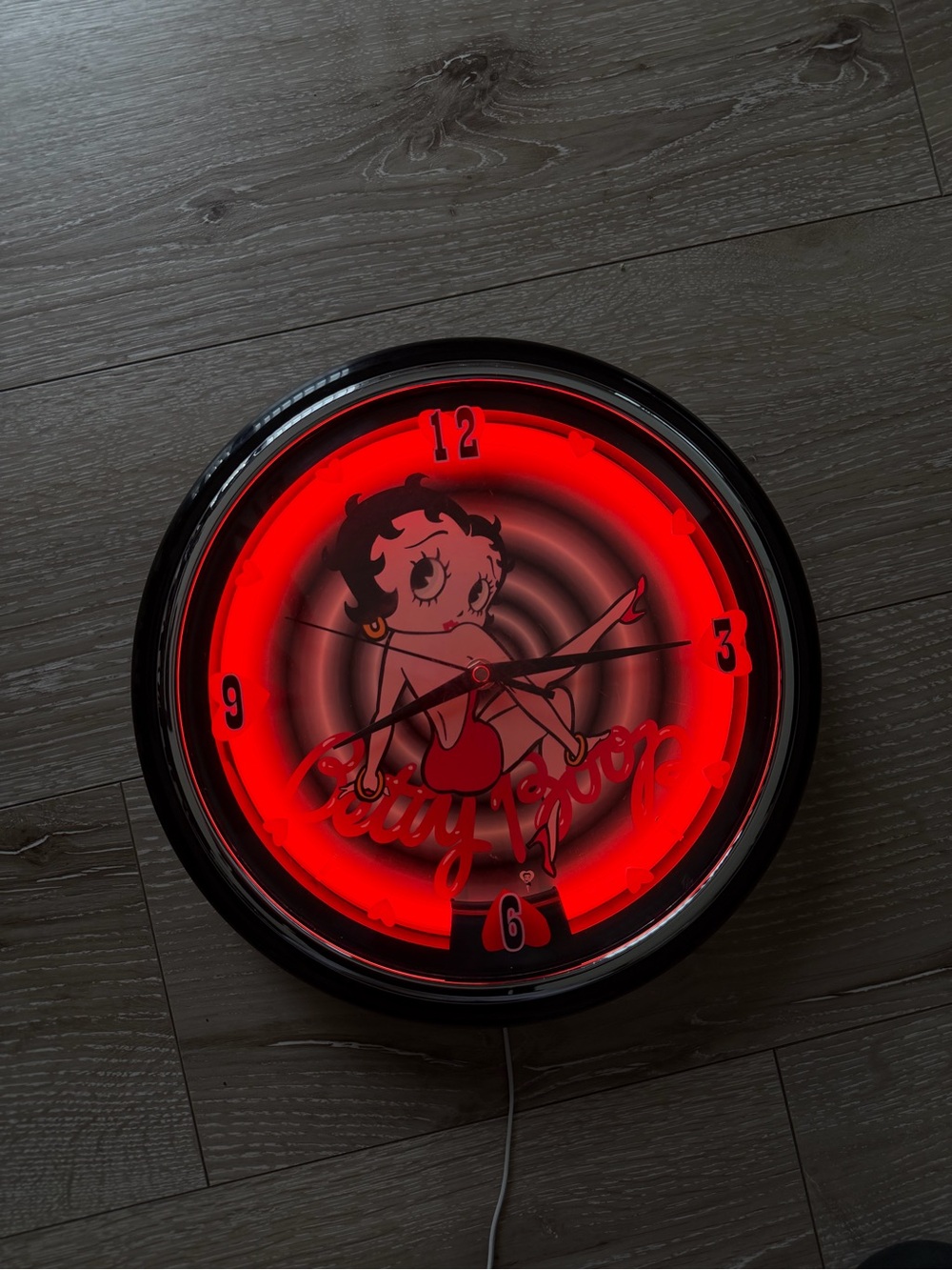 Betty Boop Neon Wall Clock - Red and Black